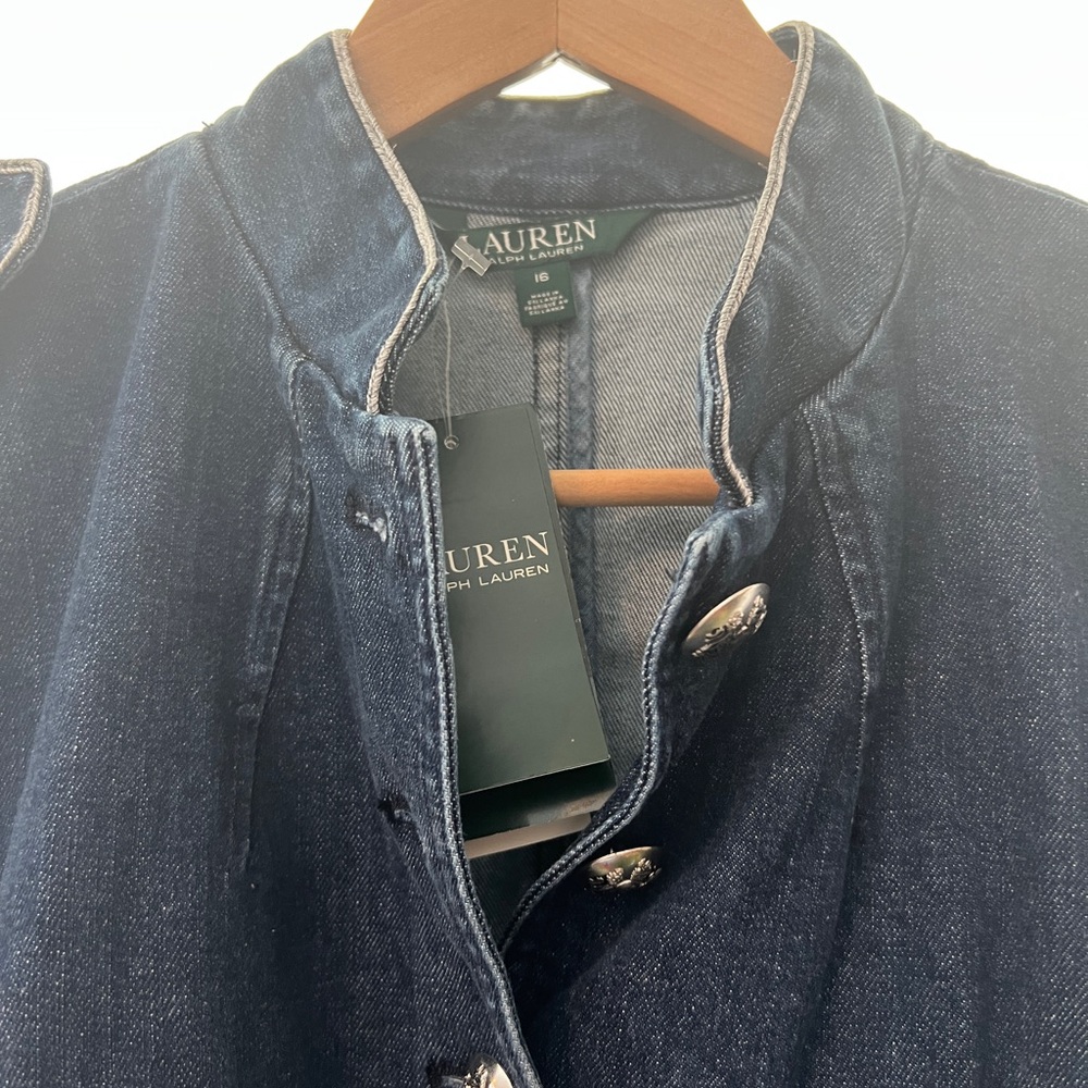 New Lauren Ralph Lauren Dark Blue Denim Jacket - Vintage NWT